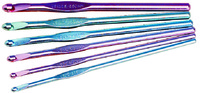 Susan Bates Silvalume Aluminum Crochet Hook Set with Pouch, Assorted Size, Set of 6 Item Number 431942