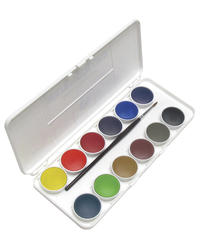 Grumbacher Non-Toxic Watercolor Paint Set with Brush and 0.5ml Tube of White Paint, Item Number 448214