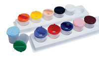 Image for Jack Richeson Neatness Plastic Paint Cup Set with (2) Trays, 8 oz, Assorted Color, Set of 12 from School Specialty