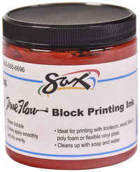 Sax True Flow Water Soluble Block Printing Ink, 8 Ounces, Primary Red Item Number 461906