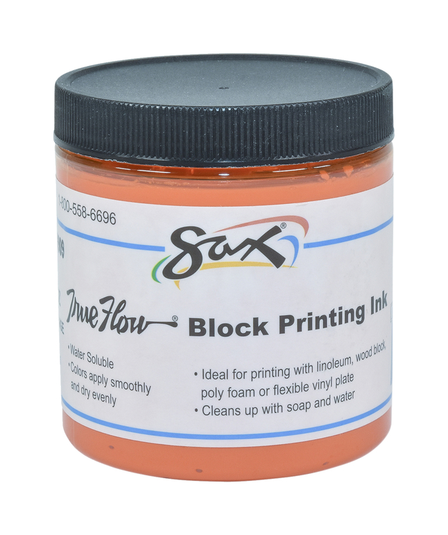 Sax True Flow Water Soluble Block Printing Ink - 8-oz. Jar - Orange