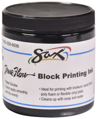 Sax True Flow Water Soluble Block Printing Ink, 8 Ounces, Black Item Number 461924