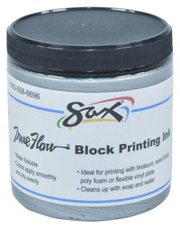 Sax True Flow Water Soluble Block Printing Ink, 8 Ounces, Silver Item Number 461942