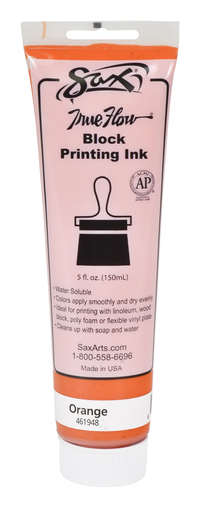 Sax True Flow Water Soluble Block Printing Ink, 5 Ounce Tube, Orange Item Number 461948