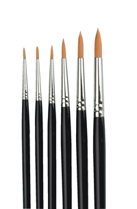 Sax真流尖水彩画笔，圆形，各种大小，一组6个，项目编号462029