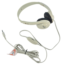 Califone 3060AV Lightweight On-Ear Stereo Headphones with Inline Volume Control, 3.5mm Plug, Beige, Each Item Number 476462
