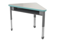 Classroom Select Concord Triangle Desk with Geode Series Tote Rails, Markerboard Top, T-Mold, Item Number 5002476