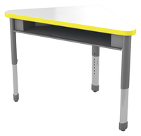 Classroom Select Concord Triangle Desk With Geode Series Tote Rails,  Markerboard Top, T-Mold