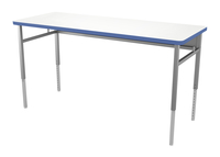 Classroom Select Advocate Four Leg Two Student Desk w/Tote Rails, 60x24 Inch Markerboard Top w/T-Mold Edge, Item Number 5002573