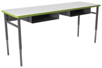 Classroom Select Advocate Four Leg Two Student Desk, 72 x 24 Inch Markerboard Top with T-Mold Edge, Item Number 5002510