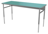 Classroom Select Advocate Four Leg Two Student Desk with Tote Rails, 60 x 24 Inch Laminate Top with T-Mold Edge, Item Number 5002595
