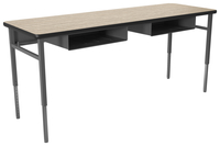Classroom Select Advocate Four Leg Two Student Desk, 72 x 24 Inch Laminate Top with LockEdge, Book Box or Book Rack, Item Number 5002533