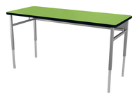 Classroom Select Advocate Four Leg Two Student Desk, 48 x 20 Inch Laminate Top with Ebony LockEdge, Item Number 5002524