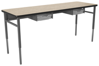 Classroom Select Advocate Four Leg Two Student Desk with Tote Rails, 72 x 24 Inch Laminate Top with LockEdge, Item Number 5002599