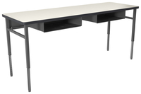 Classroom Select Advocate Four Leg Two Student Desk, 72 x 24 Inch Laminate Top with T-Mold Edge, Item Number 5002608