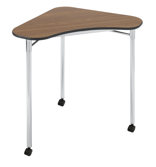 Classroom Select Adjustable Collaboration Desk with Casters, Adjustable Height, Triangle Laminate Top, Item Number 5009350