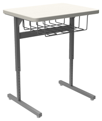 Classroom Select Advocate Pedestal Leg Single Student Desk, 26 x 20 Inch Hard Plastic Top with Book Box, Item Number 5002695
