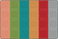 Childcraft Rainbow Squares Carpet, 8 x 12 Feet, Rectangle, Item Number 5003035