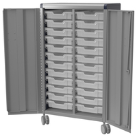 Classroom Select Geode Tall Cabinet, Double Wide w/24 Totes, Doors, Casters, 28-1/2 x 19-1/4 x 51 Inches, Item Number 5003480