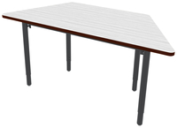Classroom Select Vigor Table, 60 x 30 Inch Trapezoid Markerboard Top with T-Mold, Item Number 5003678