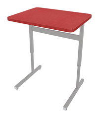 Classroom Select Advocate Pedestal Leg Single Student Desk with Tote Rails, 26 x 20 Inch Hard Plastic Top, Item Number 5002687