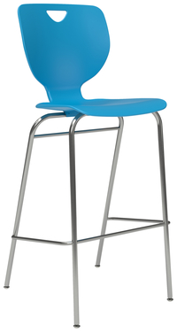 Classroom Select Inspo Stool, 18 Inch Shell Seat, 30 Inch Seat Height, Chrome Frame, Item Number 5003797