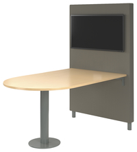 Classroom Select NeoLink Upholstered Media Wall, Powered, Table, Base and TV Mount, 42 x 60 x 66 Inches, Item Number 5003902