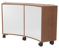 Classroom Select NeoLink Curved Mobile Cabinet, Single Sided, Markerboard Back, 73 x 25-3/8 x 35 Inches, Item Number 5004027