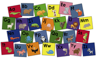Childcraft ABC Furnishings Alphabet Friends Washable Carpet Squares, 15 x 15 Inches, Set of 26, Item Number 5004128