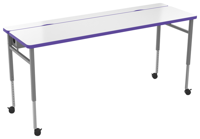Image for Classroom Select Advocate Table with Computer Cable Management, Titanium Adjustable Height Frame, Markerboard, T-Mold Edge from School Specialty