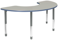 Classroom Select Apollo Activity Table, Adjustable Height, T-Mold, Half Moon, 36 x 72 Inches, Item Number 5004580