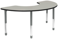 Classroom Select Apollo Activity Table, Adjustable Height, LockEdge, Half Moon, 36 x 72 Inches, Item Number 5004581