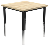 Classroom Select Vigor Utility Table, Butcher Block Top, Black Frame, Square, 42 Inches, Item Number 5004643