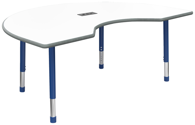 Classroom Select Apollo Activity Table w/Power, Adj. Height, Markerboard, LockEdge, Kidney, 48 x 72 Inches, Item Number 5004648