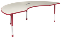 Classroom Select Apollo Activity Table with Power, Adjustable Height, T-Mold, Kidney, 48 x 72 Inches, Item Number 5004650