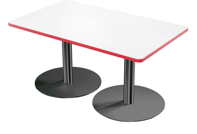 Classroom Select Rectangle Table With Round Base, Markerboard Top, 30 x 48 Inches, T-Mold, Item 5008528