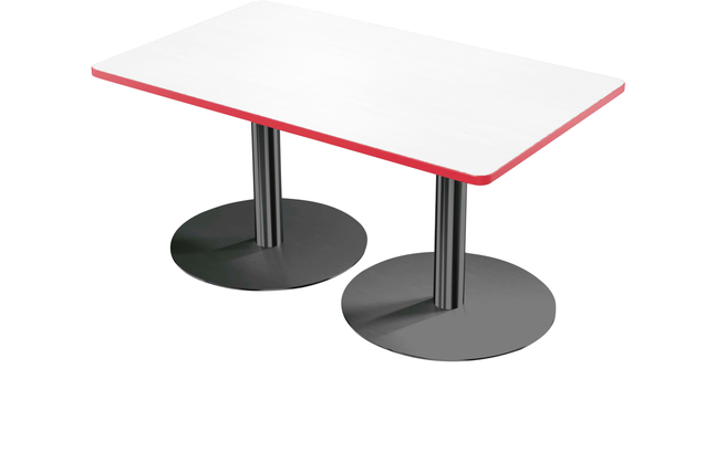 Classroom Select Rectangle Table With Round Base, Markerboard Top, T-Mold, 36 x 72 Inches, Item Number 5008592