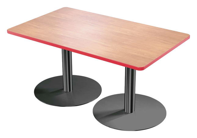 Classroom Select Rectangle Table with Round Base, T-Mold, 36 x 72 Inches, Item Number 5008594