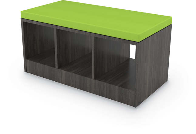 Classroom Select Community Table Side Storage Bench with Cushion, 18 x 48 x 18 Inches, Item Number 5008649