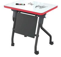 Classroom Select Tilt-N-Nest EZ Twist Foldable Desk With Modesty Panel, 28 x 20 Inch Markerboard Top, T-Mold Edge, Item Number 5008658