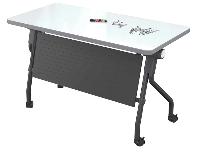 Classroom Select Tilt-N-Nest EZ Twist Foldable Desk With Modesty Panel, 48 x 24 Inch, LockEdge, Item Number 5008687