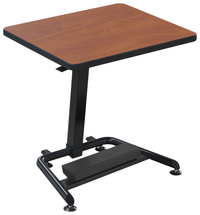Classroom Select Bond Fixed Height Desk with Fidget Pedal, Laminate Top, T-Mold Edge, Black Frame, Item Number 5008677