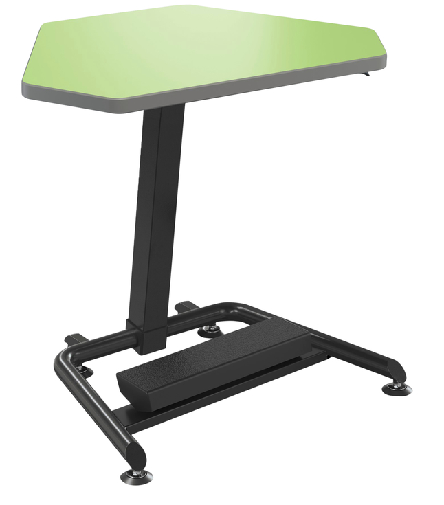 Classroom Select Gem Alliance Fixed Height Tilt-N-Nest Desk with Fidget Pedal, Laminate Top, LockEdge, Black Frame, Item Number 5008718