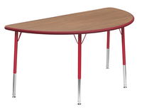 Classroom Select Laminate Activity Table, LockEdge, Half-Round Shape, Adjustable Height Standard Leg, 60 x 30 Inches, Item Number 5008732