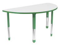Classroom Select Markerboard Activity Table, T-Mold Edge, Half-Round, Adjustable Height NeoClass Leg, Item Number 5008737