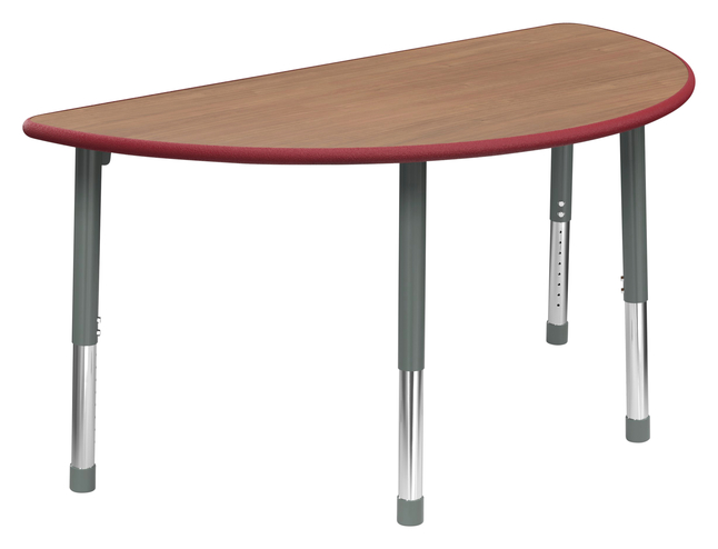 Classroom Select Laminate Activity Table, LockEdge, Half-Round, Adjustable Height Apollo Leg, 60 X 30 Inches, Item Number 5008741