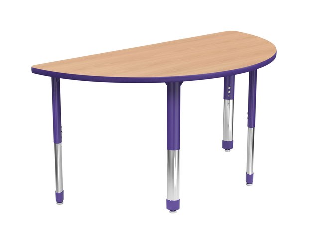 Classroom Select Laminate Activity Table, T-Mold Edge, Half-Round, Adjustable Height NeoClass Leg, 60 X 30 Inches, Item Number 5008742