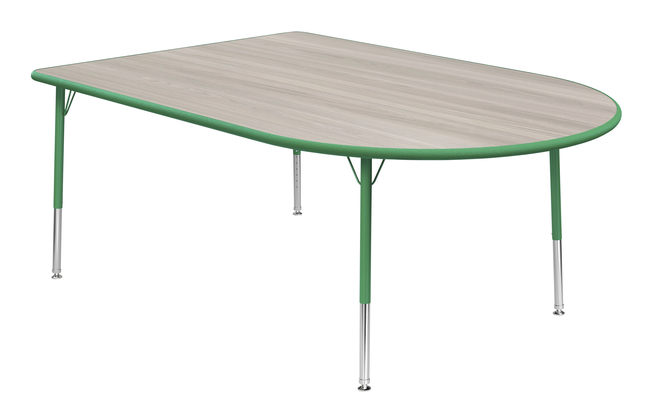 Classroom Select Adjustable Height Laminate Activity Table, LockEdge, Media Shape, Standard Leg, 72 x 48 Inches, Item Number 5008757