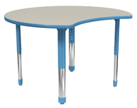 Classroom Select Adjustable Height Activity Table, Laminate Top, Zoom Shape, NeoClass Leg, T-Mold Edge, 48 x 48 Inches, Item Number 5008758