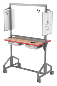 Classroom Select Mobile Makerspace Markerboard, 24x40 Inch Laminate Worksurface, Geode Tote Rails, LockEdge, Item Number 5008776